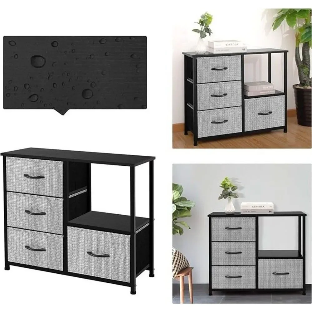 AZL1 Life Concept Storage Tower with Shelves, 4 Drawers Closet Organizer